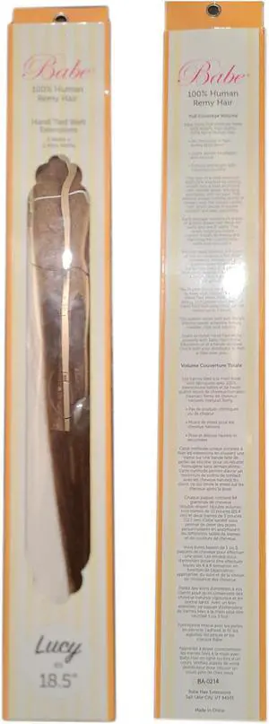 Babe Hand Tied Extensions 18.5 Inch Lucy #8 Human Remy Hair 3 Wefts + 2 Mini
