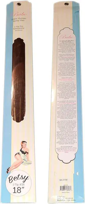 Babe I-Tip Pro 18 Inch Betsy #3R Hair Extensions 20 Pieces Straight Color