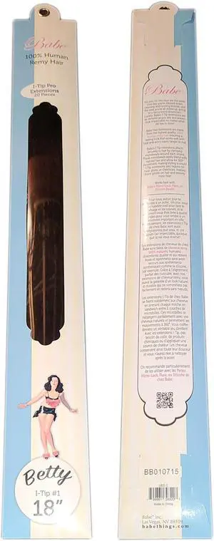 Babe I-Tip Pro 18 Inch Betty #1 Hair Extensions 20 Pieces Straight Color