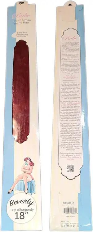 Babe I-Tip Pro 18 Inch Beverly #Burgundy Hair Extensions 20 Pieces Straight Color