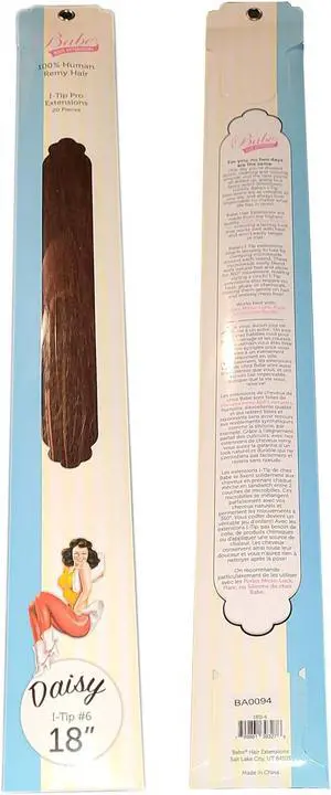 Babe I-Tip Pro 18 Inch Daisy #6 Hair Extensions 20 Pieces Straight Color