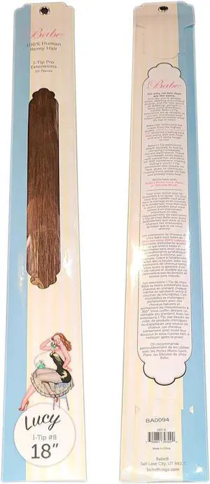 Babe I-Tip Pro 18 Inch Lucy #8 Hair Extensions 20 Pieces Straight Color