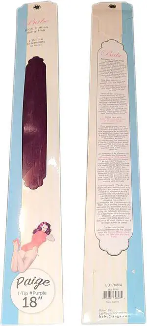 Babe I-Tip Pro 18 Inch Paige #Purple Hair Extensions 20 Pieces Straight Color