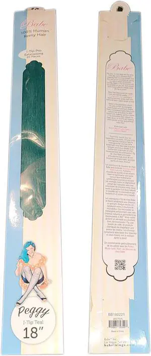 Babe I-Tip Pro 18 Inch Peggy #Teal Hair Extensions 20 Pieces Straight Color
