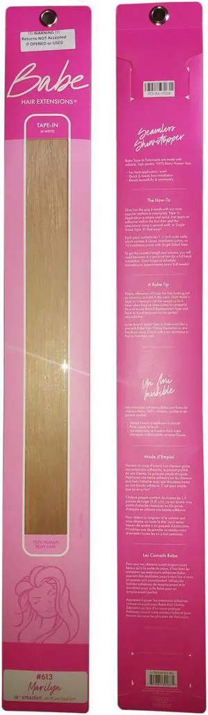 Babe Tape-In 18 Inch Marilyn #613 Hair Extensions 10 Wefts Straight Color
