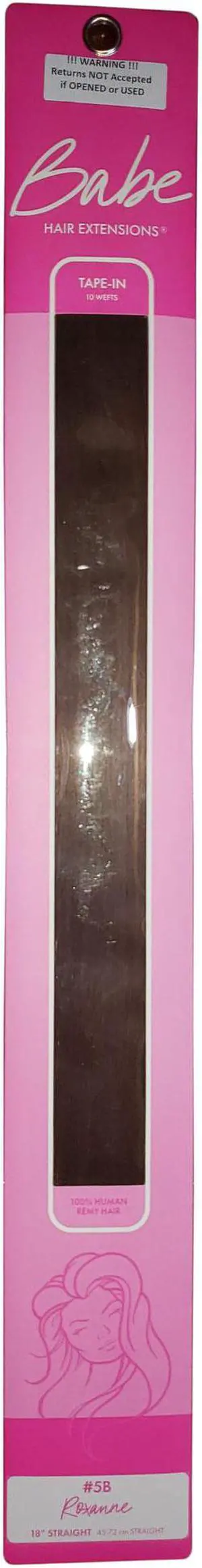 Babe Tape-In 18 Inch Roxanne #5B Hair Extensions 10 Wefts Straight Color