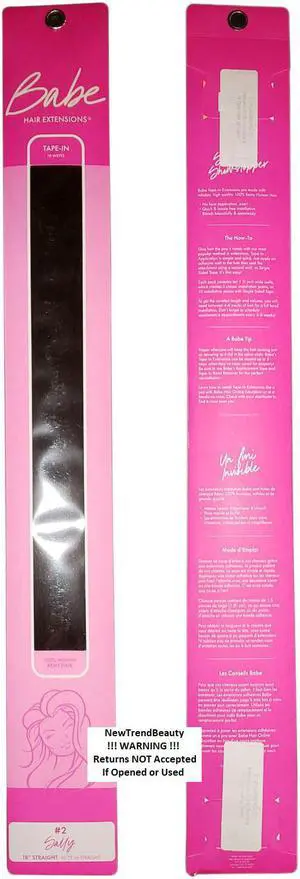 Babe Tape-In 18 Inch Sally #2 Hair Extensions 10 Wefts Straight Color Babe Tape-In 18 Inch Sally #2 Hair Extensions 10 Wefts Straight Color