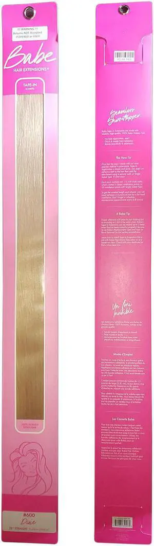 Babe Tape-In 22 Inch Dixie #600 Hair Extensions 10 Wefts Straight Color