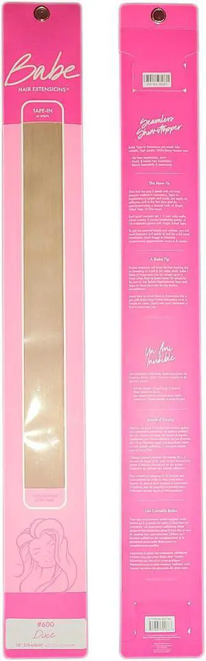 Babe Tape-In Extensions 18 Inch Dixie #600 10 Wefts 100% Human Remy Hair