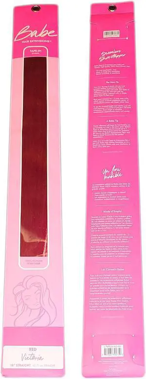 Babe Tape-In Extensions 18 Inch Victoria #Red 10 Wefts 100% Human Remy Hair