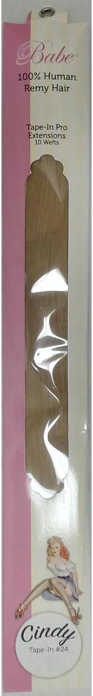 Babe Tape-In Pro Extensions 18 Inch Cindy #24 10 Wefts 100% Human Remy Hair