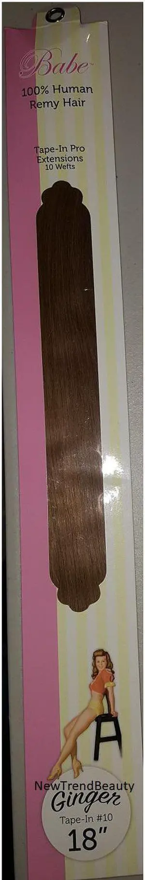 Babe Tape-In Pro Extensions 18 Inch Ginger #10 10 Wefts 100% Human Remy Hair