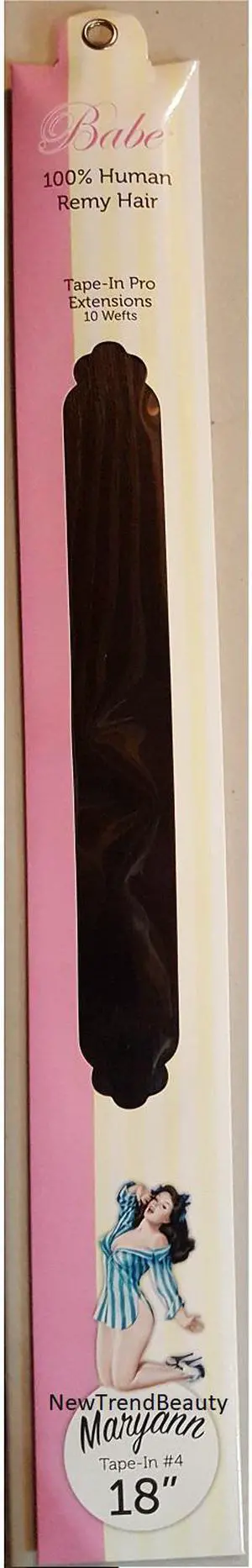 Babe Tape-In Pro Extensions 18 Inch Maryann #4 10 Wefts 100% Human Remy Hair