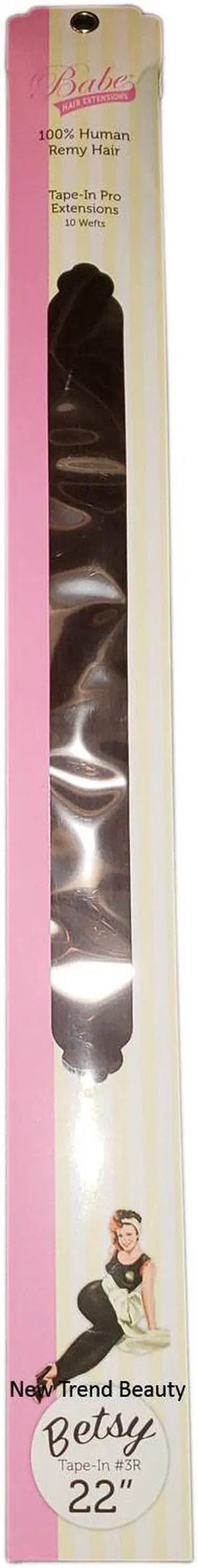 Babe Tape-In Pro Extensions 22 Inch Betsy #3R 10 Wefts 100% Human Remy Hair