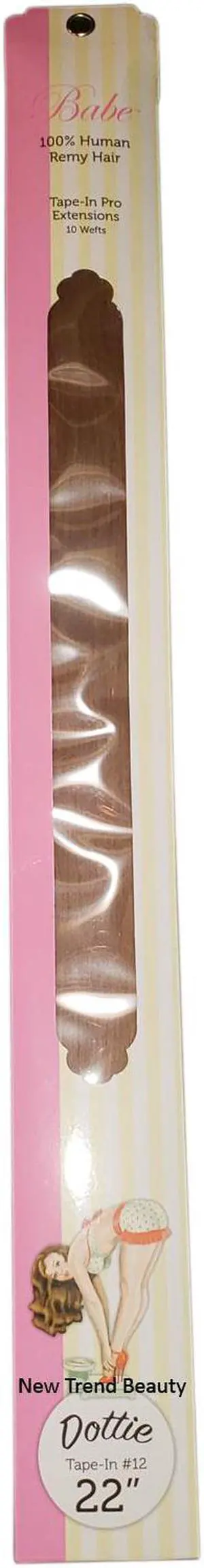 Babe Tape-In Pro Extensions 22 Inch Dottie #12 10 Wefts 100% Human Remy Hair