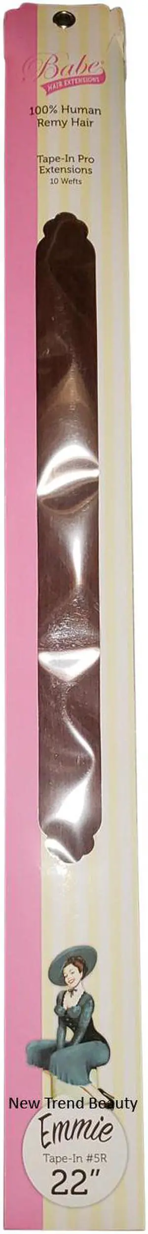 Babe Tape-In Pro Extensions 22 Inch Emmie #5R 10 Wefts 100% Human Remy Hair