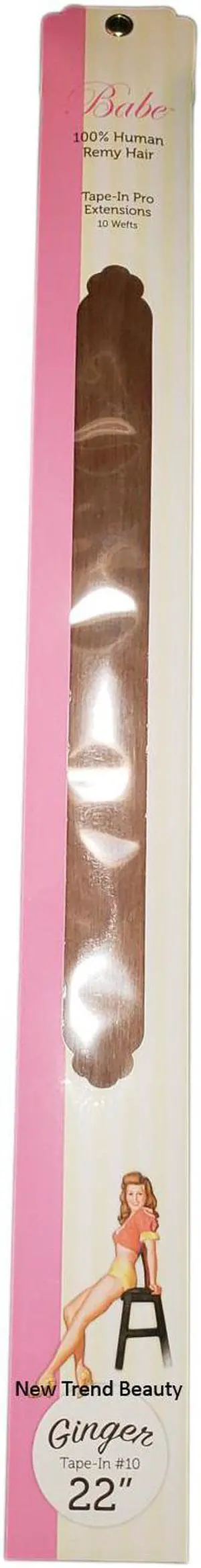 Babe Tape-In Pro Extensions 22 Inch Ginger #10 10 Wefts 100% Human Remy Hair