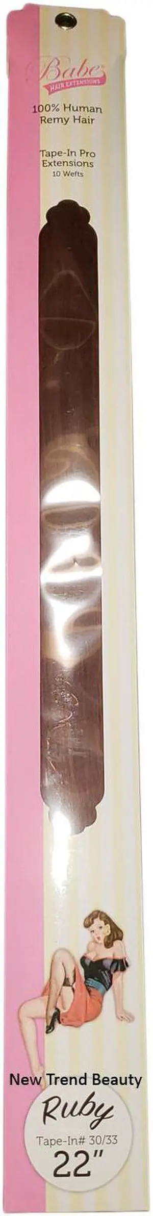Babe Tape-In Pro Extensions 22 Inch Ruby #30/33 10 Wefts 100% Human Remy Hair