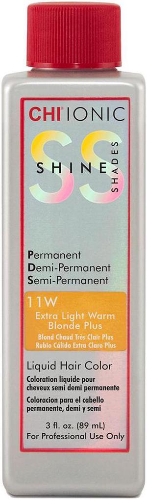 Farouk CHI Ionic Shine Shades 11W Extra Light Warm Blonde Permanent Demi-Permanent Semi-Permanent Hair Color 3oz 90ml