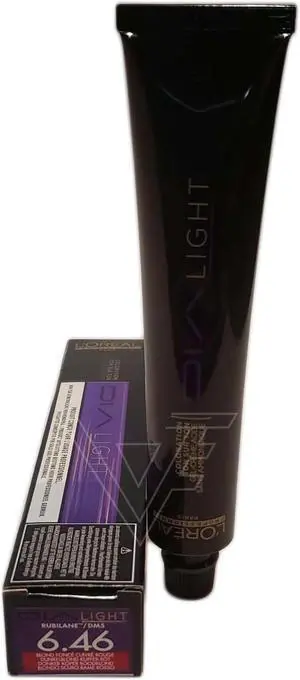 Loreal Professionnel Paris Dia Light 6.46 Dark Blonde Copper Red Demi-Permanent Acidic Gel-Creme Colorant No Ammonia European=6.46/6CR 1.7oz 50ml