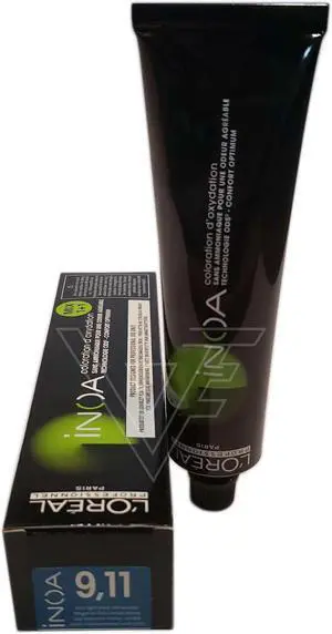 Loreal Professionnel Paris Inoa 9.11 Very Light Extra Ash Blonde ODS2 Ammonia-Free Permanent Haircolor European=9.11/9BB 2oz 60g