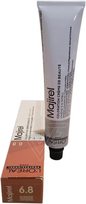 Loreal Professionnel Paris Majirel 6.8 Dark Mocha Blonde Permanent Hair Color Ionene G Incell European=6.8/6M 1.7oz 50ml
