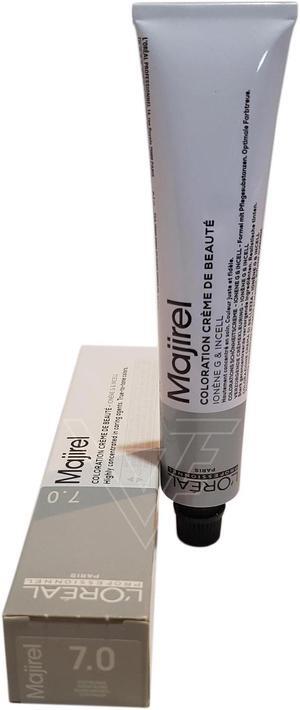 Loreal Professionnel Paris Majirel 7.0 Deep Natural Blonde Permanent Hair Color Ionene G Incell European=7.0/7NN 1.7oz 50ml
