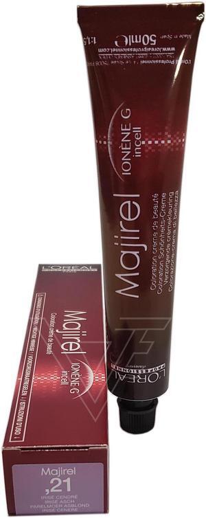 Loreal Professionnel Paris Majirel Metallics .21 Violet Ash Ionene G Incell Permanent Hair Color European=.21/VB 1.7oz 50ml