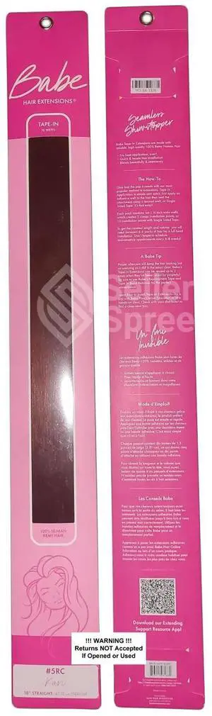 Babe Tape-In 18 Inch Kari #5RC Hair Extensions 10 Wefts Straight