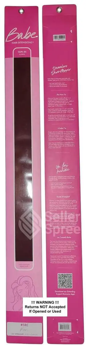 Babe Tape-In 22 Inch Kari #5RC Hair Extensions 10 Wefts Straight