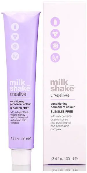 Milk Shake Creative 4.31/4GA Golden Ash Deep Medium Brown Conditioning Permanent Hair Color 3.4oz 100ml