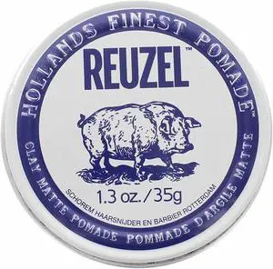 Reuzel Holands Finest Heavy Hold Clay Matte Pomade White Tin 1.3 Ounce