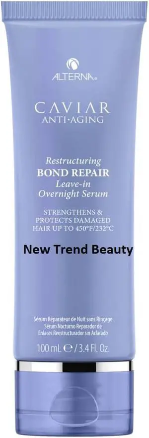 Alterna Caviar Anti-Aging Restructuring Bond Repair Leave-In Overnight Serum Strengthens Damaged Hair 3.4 Ounce