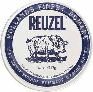 ZZRST Reuzel Holands Finest Heavy Hold Clay Matte Pomade White Tin 4 Ounce