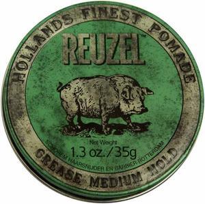 ZZRST Reuzel Holands Finest Pomade Grease Medium Hold Green Tin 1.3 Ounce