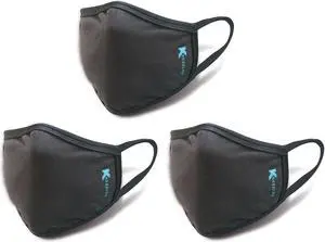 Anti-Dust Breathable Face & Mouth Mask - Black by Kezzled (Pack of 3)