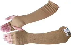 Kevlar® Cut/Scratch/Heat Resistant Designer Arm Sleeves with Finger Openings - Desert Tan 18 inches by Kezzled