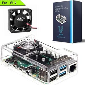 Vilros Raspberry Pi 4 Compatible Clear Transparent Case with Built in Fan