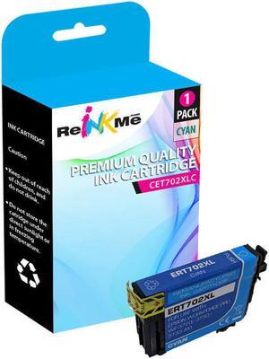 ReInkMe Compatible T702XL220 Cyan Ink Cartridge for Epson WF-3730 WF-3720