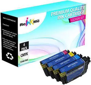ReInkMe Compatible T202XL Black & 3-Color Ink Cartridge Set for Epson WF-2860
