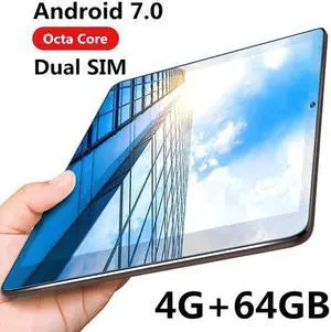 10.1""Inch Octa Core 4G+64G Android 7.0 WiFi Tablet PC Dual SIM Dual Camera Rear 8.0MP IPS Bluetooth MTK6592 3G WiFi Call Phone Tablet Gifts