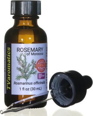 TVaromatics Rosemary of Morocco 100% Pure Essential Oil w/ Child Resistant Dropper Cap - Rosmarinus officinalis 30 mL CRC