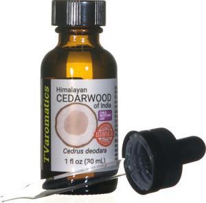 TVaromatics Himalayan Cedarwood of India 100% Pure Essential Oil w/ Child Resistant Dropper - Cedrus deodara 30 mL CRC