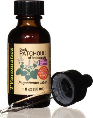 TVaromatics Dark Patchouli of Indonesia 100% Pure Essential Oil w/ Child Resistant Dropper Cap - Pogostemon cablin 30 mL CRC