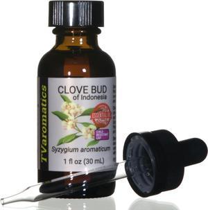 TVaromatics Clove Bud of Indonesia 100% Pure Essential Oil w/ Child Resistant Dropper Cap - Syzygium aromaticum 30 mL CRC