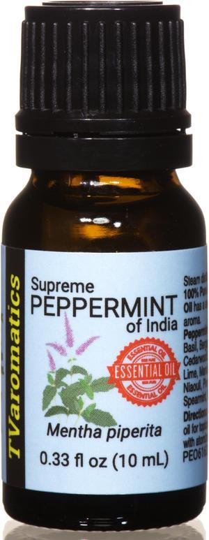 TVaromatics Supreme Peppermint of India 100% Pure Essential Oil - Mentha x piperita 10 mL