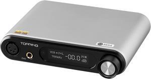 Topping DX5 MQA Full Decoder ES9068AS*2 Chip DAC Headphone Amp USB/Optical/Coaxial  Decoding DA Converter Bluetooth NFCA LDAC DSD512 PCM768kHz XU216/RAC/XLR 6.35mm Output Headphone Amplifier (Grey)