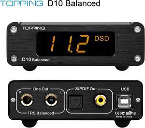 Topping D10 Balanced USB DAC ES9038Q2M XMOS XU208 PCM384kHz DSD256 HiFi DAC Decoder (Black)