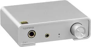 Topping DX1 Mini Stereo DAC Headphone Amplifier Combo - 280mW x2 Powerful Output Two-Stage GAIN Switch USB Chargable Discrete LNRD AK4493S XU208 384kHz/32bit Native DSD256 HiFi Home Audio Silver