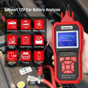 [Authorized Distributor] KONNWEI KW880 12V Car Battery Tester Analizer Auto Diagnostic Tool Battery Match 3 in 1 Car OBD2 Scanner Full OBD2 Function KW880